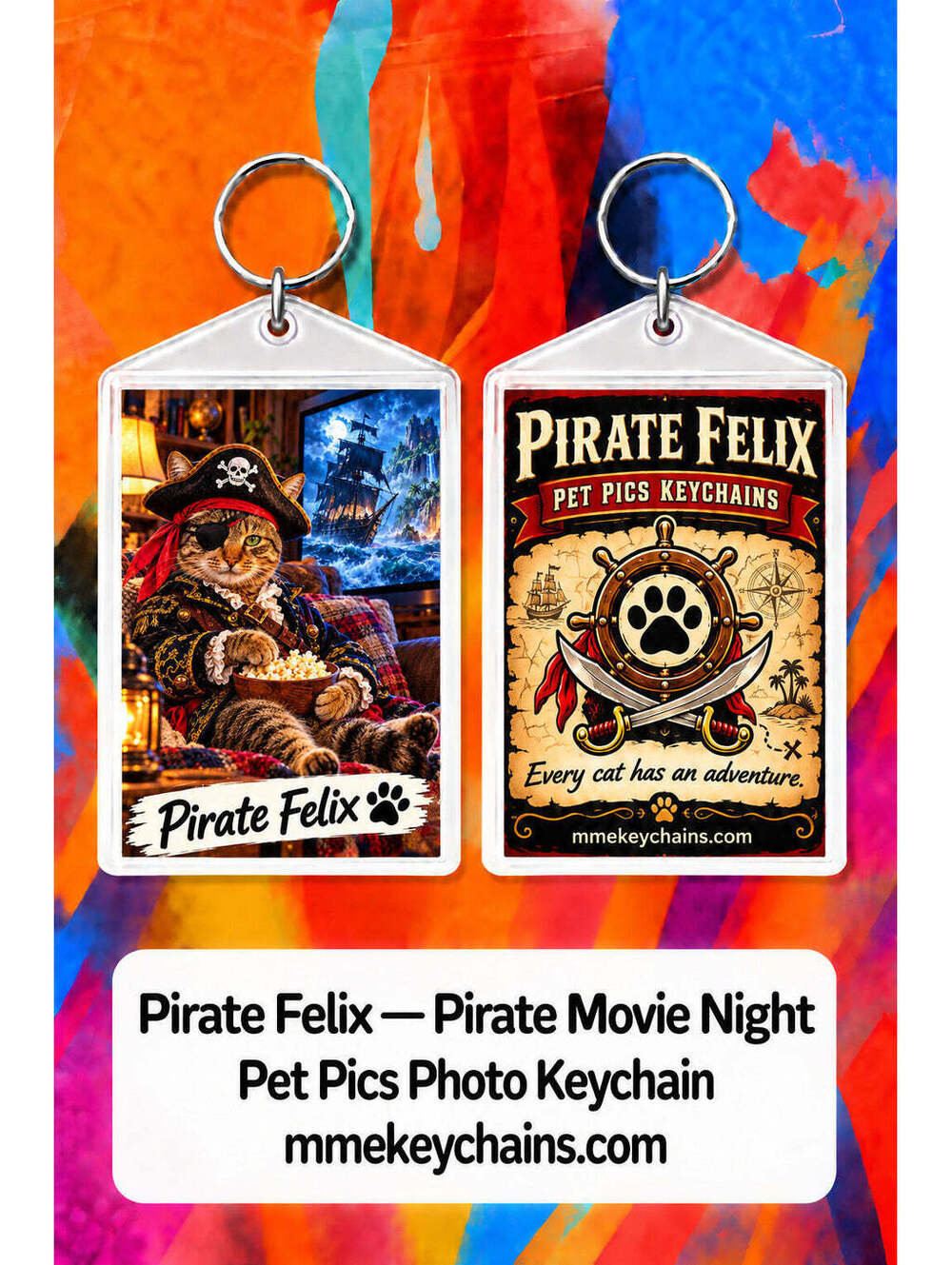 4899 Personalized Pet Pics Keychains Pirate Felix – Pirate Movie Night